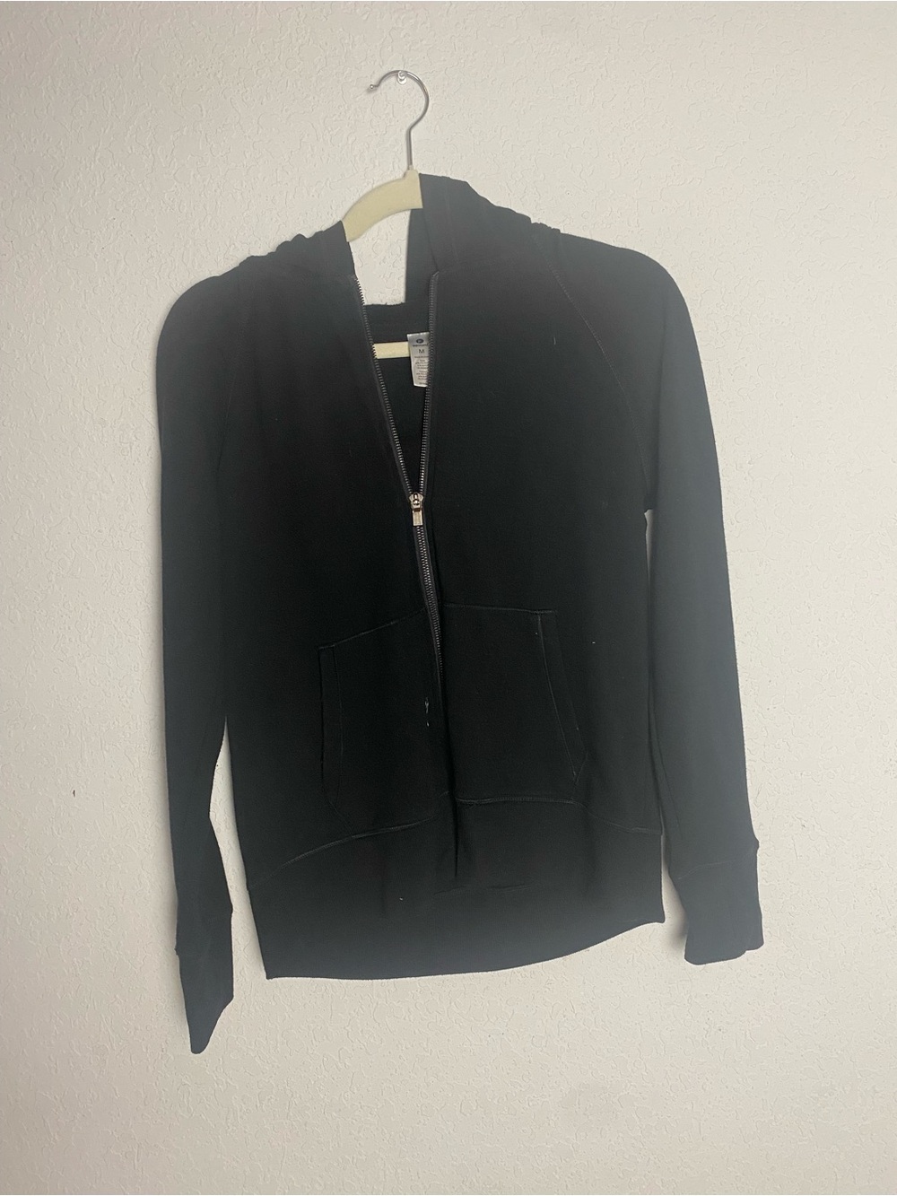 90 Degree by Reflex Sweatshirt Hoodie Full Zipper Jacket Black Size Medium